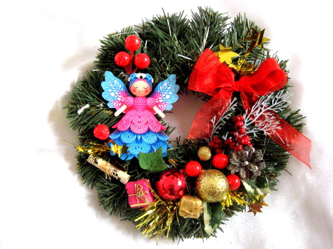  coronita de craciun 50857 - crăciun - decorațiuni de crăciun de casă - decorațiuni pentru ușă de crăciun - Artynos.ro