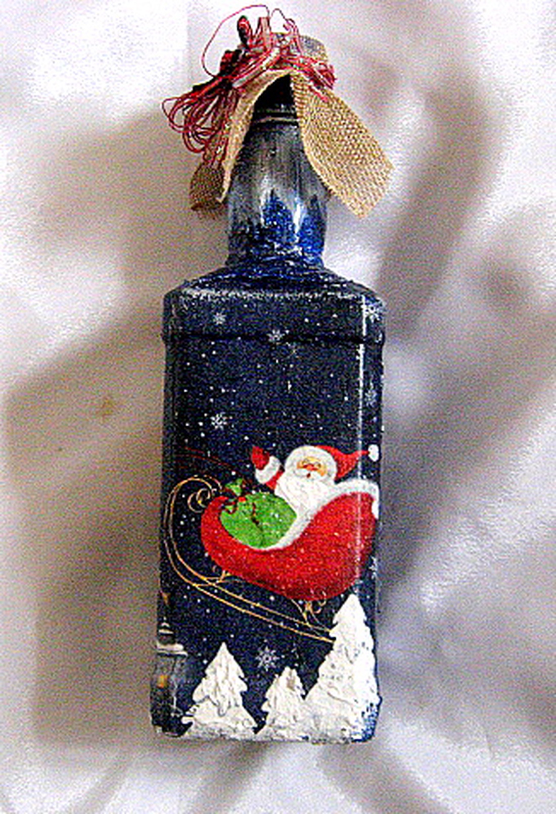 sticla decorata de craciun 50861 - crăciun - decorațiuni de crăciun de casă - decor pentru masă de crăciun - Artynos.ro