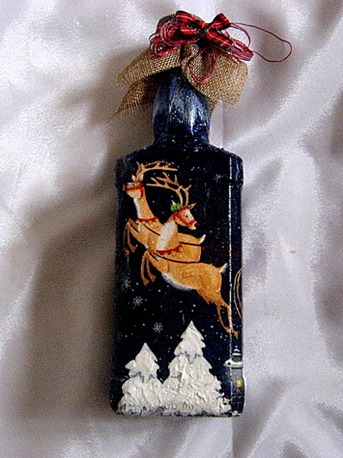 sticla decorata de craciun 50861 - crăciun - decorațiuni de crăciun de casă - decor pentru masă de crăciun - Artynos.ro