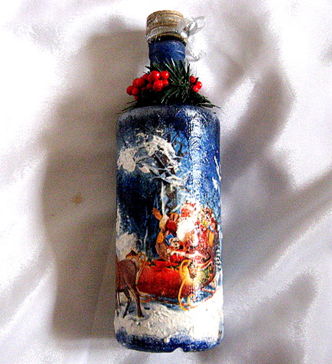 sticla decorata de craciun 50864 - crăciun - decorațiuni de crăciun de casă - decor pentru masă de crăciun - Artynos.ro