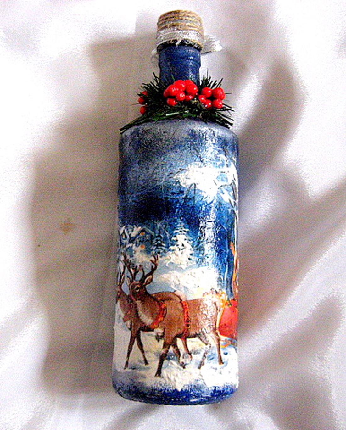 sticla decorata de craciun 50864 - crăciun - decorațiuni de crăciun de casă - decor pentru masă de crăciun - Artynos.ro