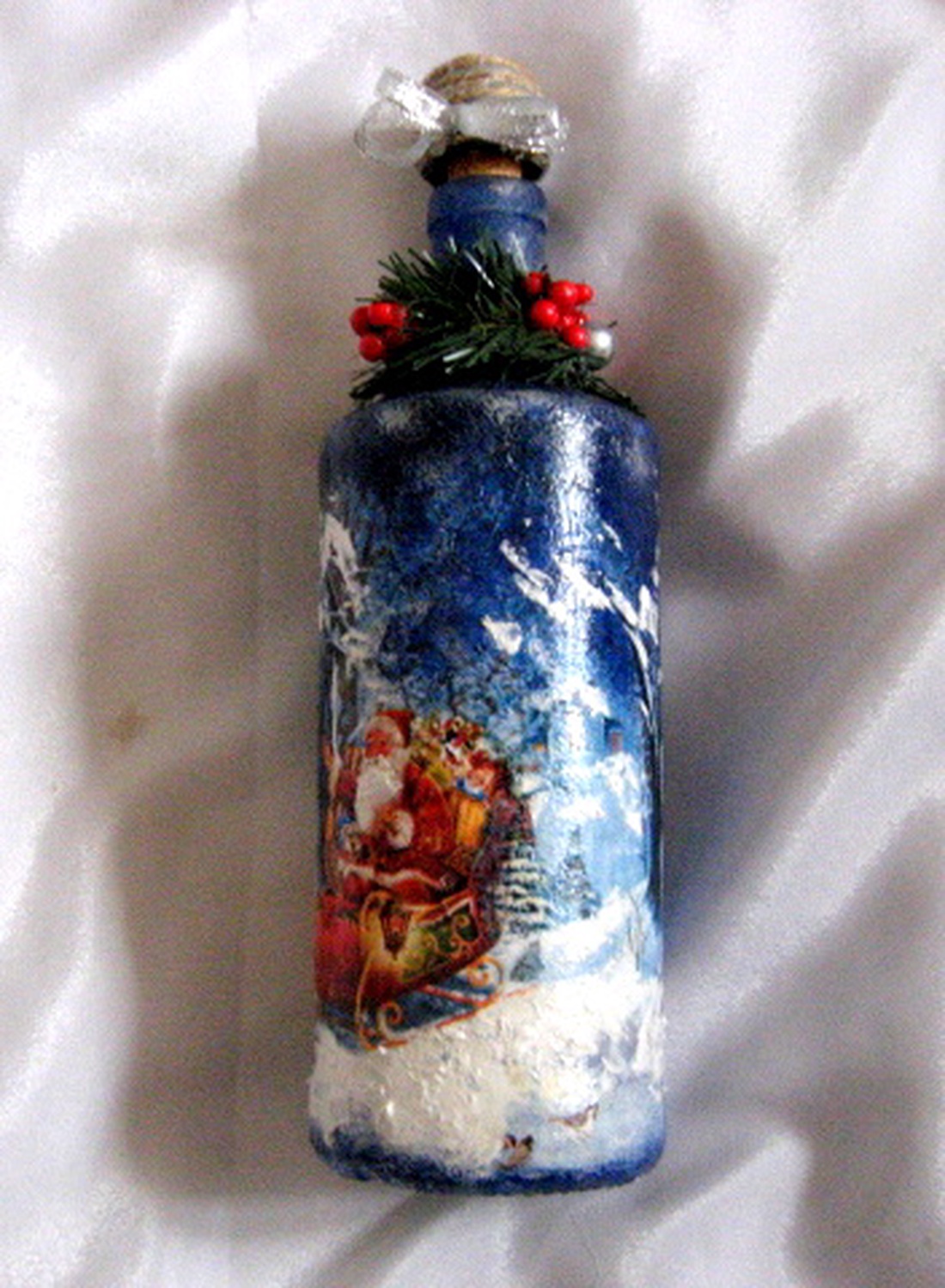 sticla decorata de craciun 50864 - crăciun - decorațiuni de crăciun de casă - decor pentru masă de crăciun - Artynos.ro