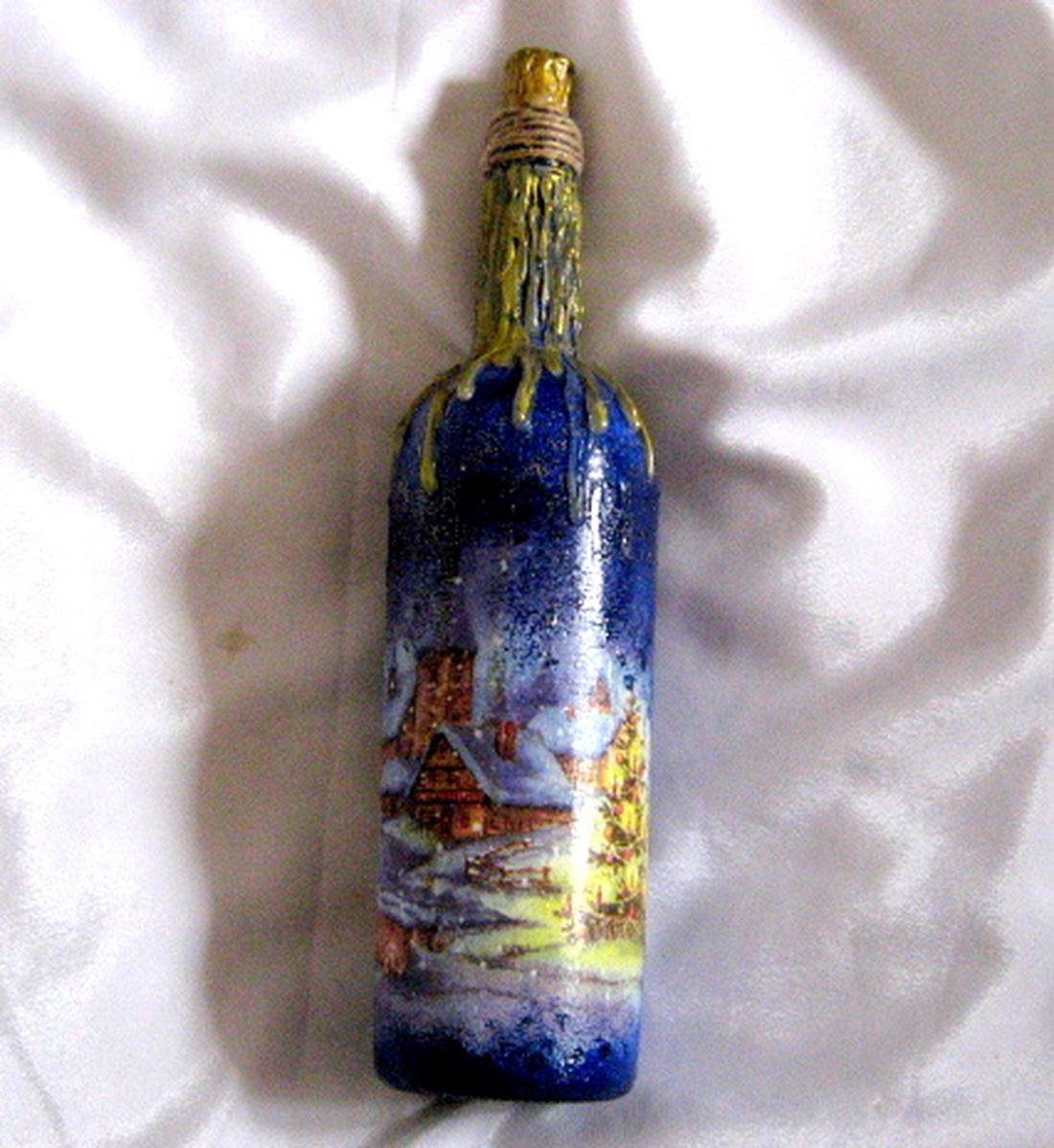 sticla decorata de craciun 50873 - crăciun - decorațiuni de crăciun de casă - decor pentru masă de crăciun - Artynos.ro