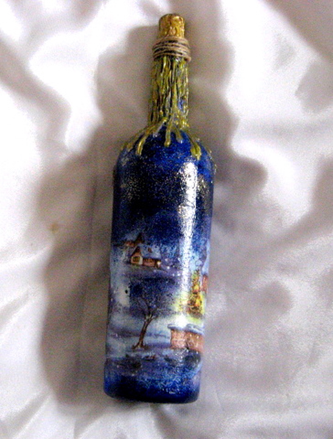 sticla decorata de craciun 50873 - crăciun - decorațiuni de crăciun de casă - decor pentru masă de crăciun - Artynos.ro