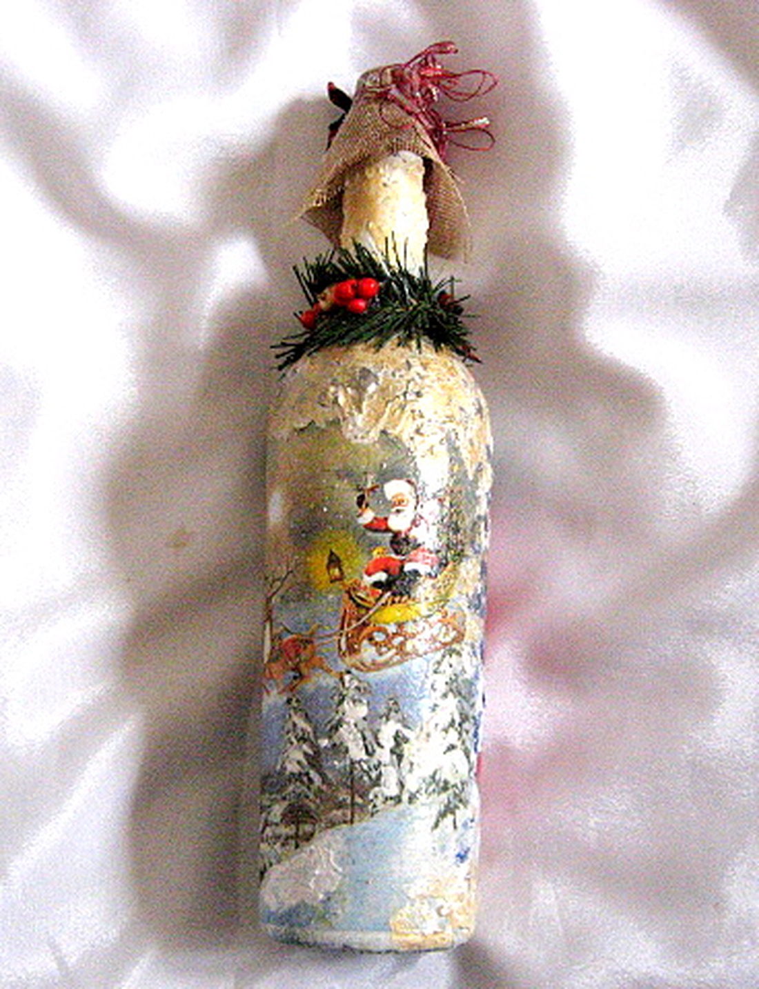 sticla decorata de craciun 50875 - crăciun - decorațiuni de crăciun de casă - decor pentru masă de crăciun - Artynos.ro