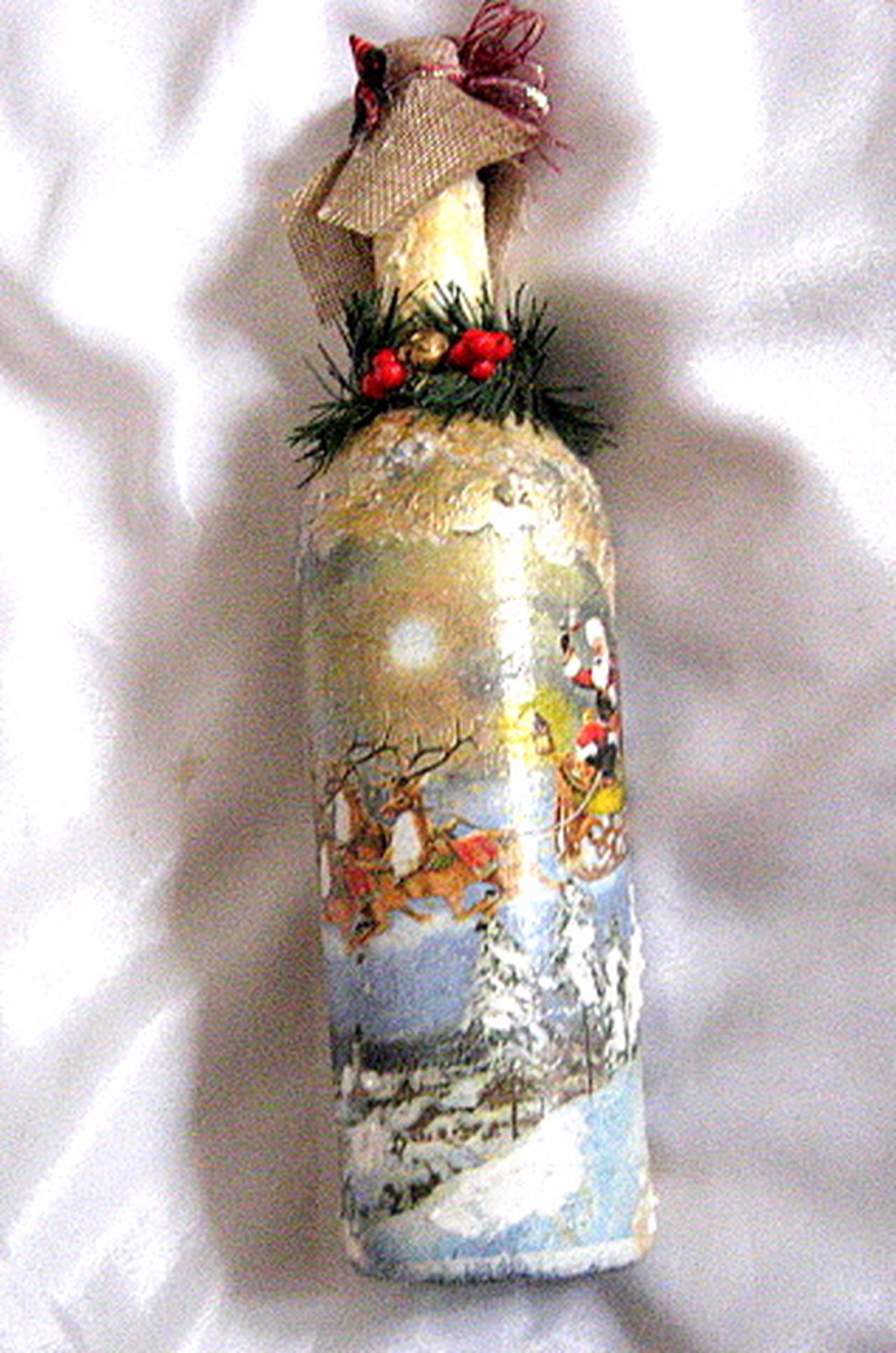 sticla decorata de craciun 50875 - crăciun - decorațiuni de crăciun de casă - decor pentru masă de crăciun - Artynos.ro