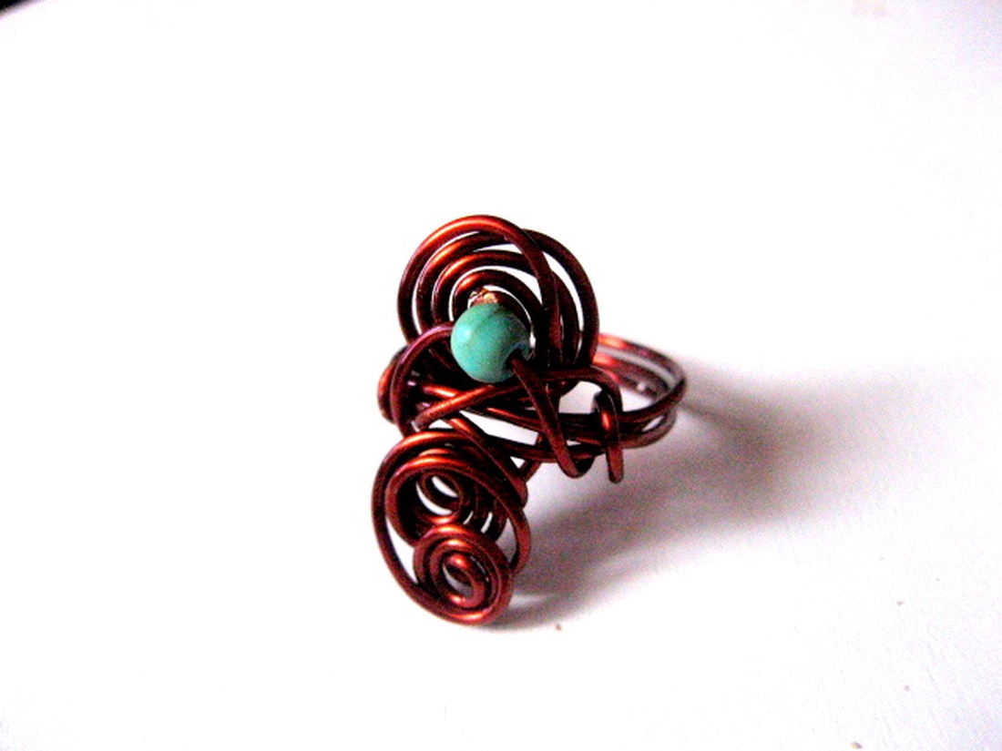 inel de cupru cu turcoaz 50847 - bijuterii - inele - inele cu pietre semiprețioase - Artynos.ro