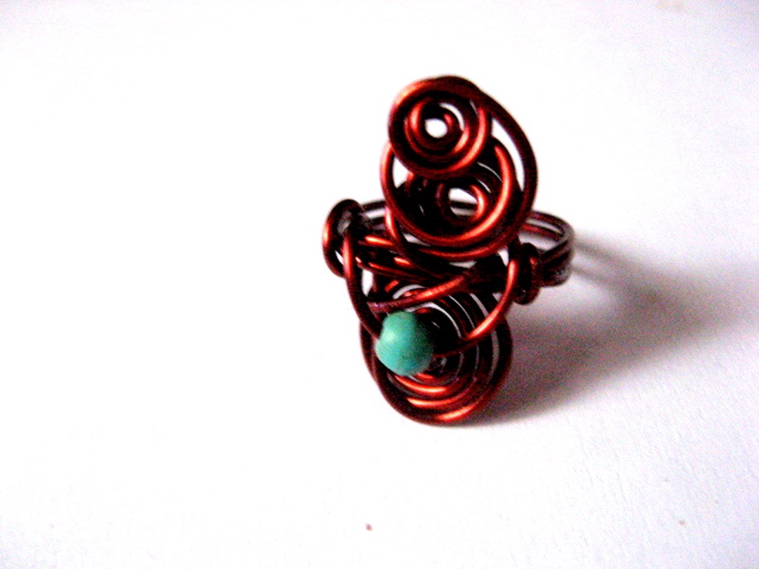 inel de cupru cu turcoaz 50847 - bijuterii - inele - inele cu pietre semiprețioase - Artynos.ro