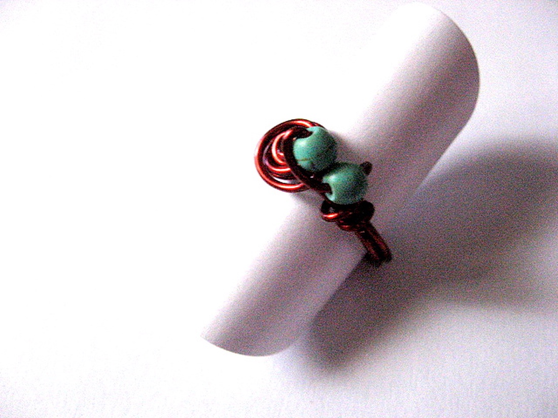 inel de cupru cu turcoaz 50831 - bijuterii - inele - inele cu pietre semiprețioase - Artynos.ro