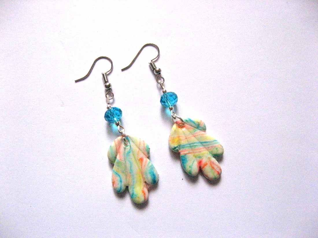 cercei fimo si cristale 50952 - bijuterii - cercei - cercei din mărgele - Artynos.ro