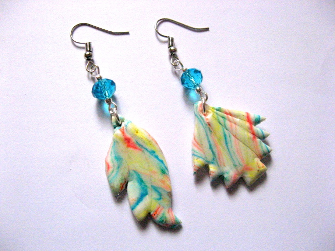 cercei fimo si cristale 50955 - bijuterii - cercei - cercei din mărgele - Artynos.ro