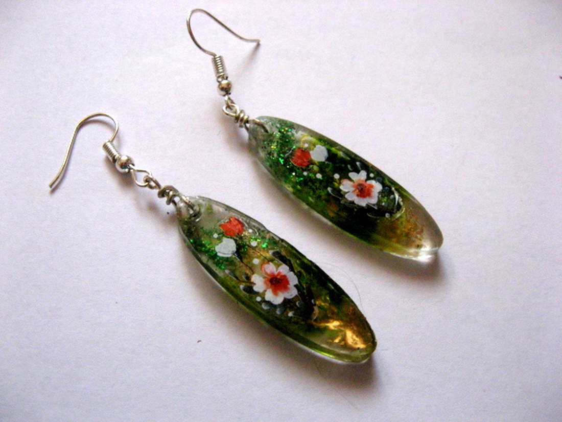 cercei rasina 50942 - bijuterii - cercei - cercei din rășină - Artynos.ro