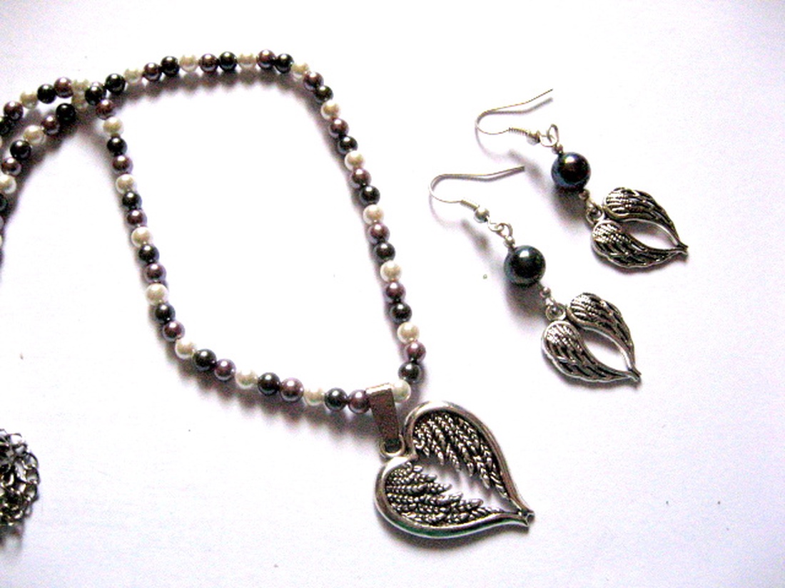 set colier si cercei cu perle mallorca 50958 - bijuterii - seturi de bijuterii - Artynos.ro