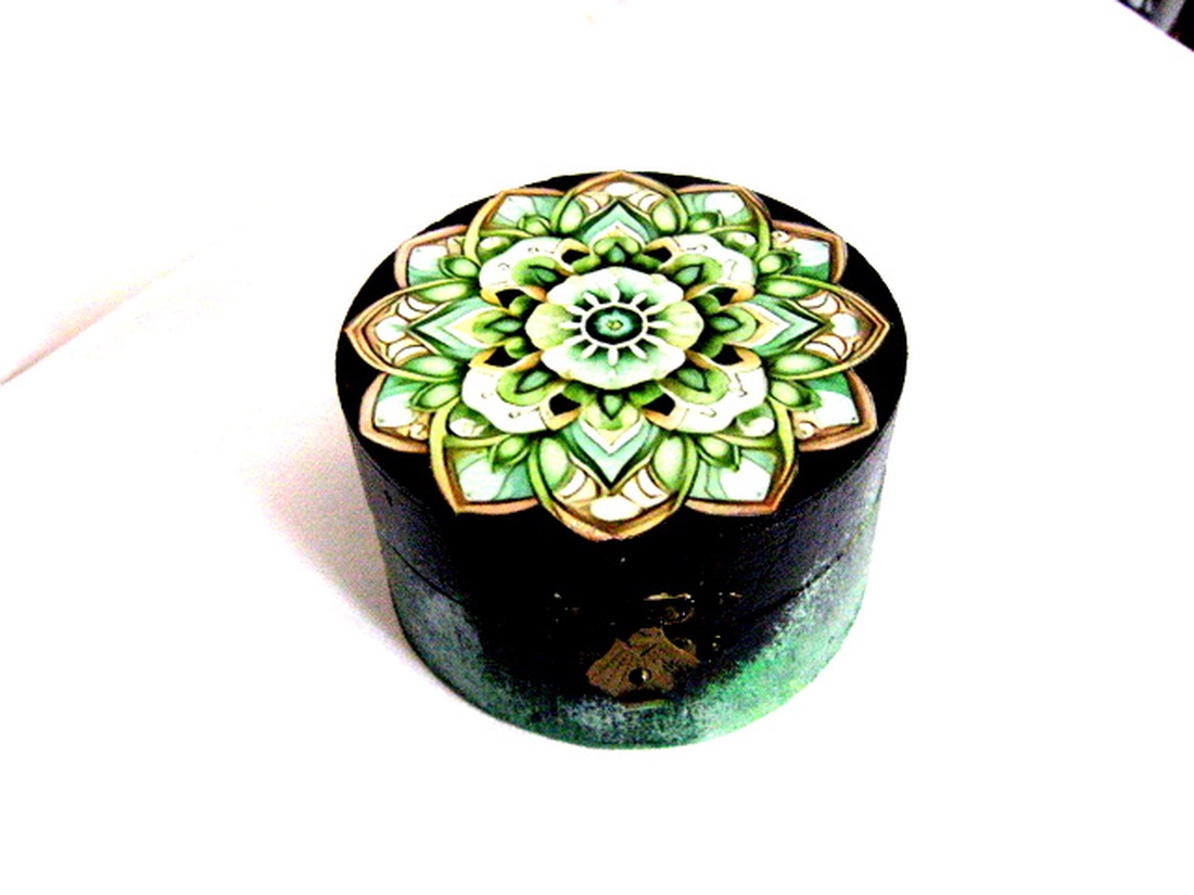 Cutie din lemn cu mandala 51128 - accessorii și unelte - lemn - cutie - Artynos.ro