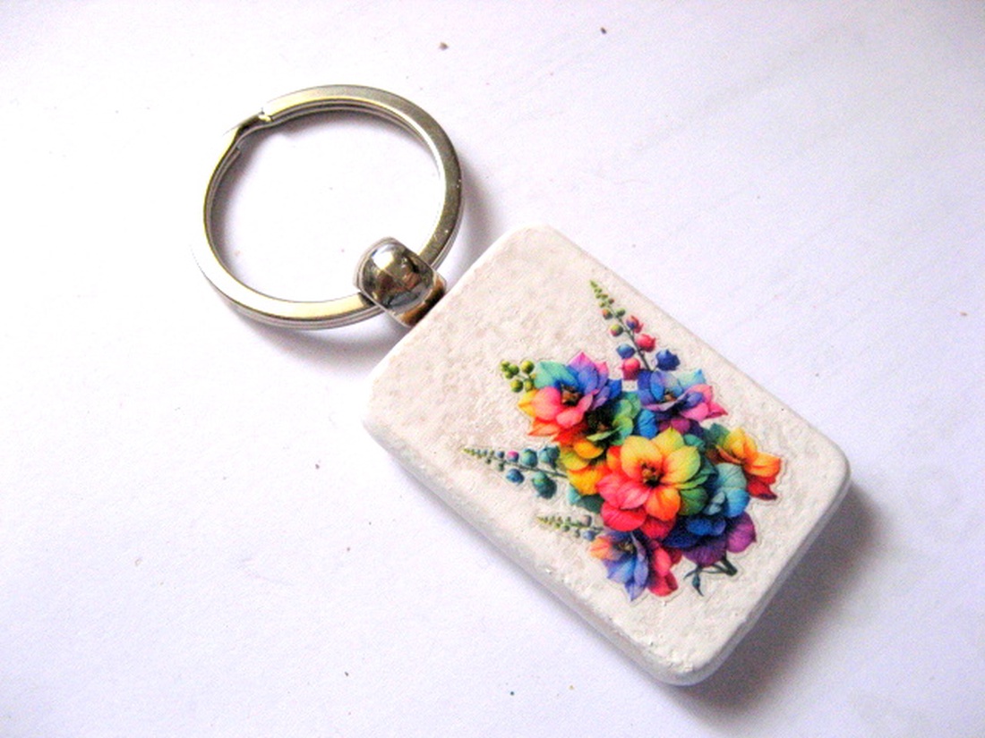 breloc cu flori 51189 - genți și portofele - accesorii genți - breloc - Artynos.ro