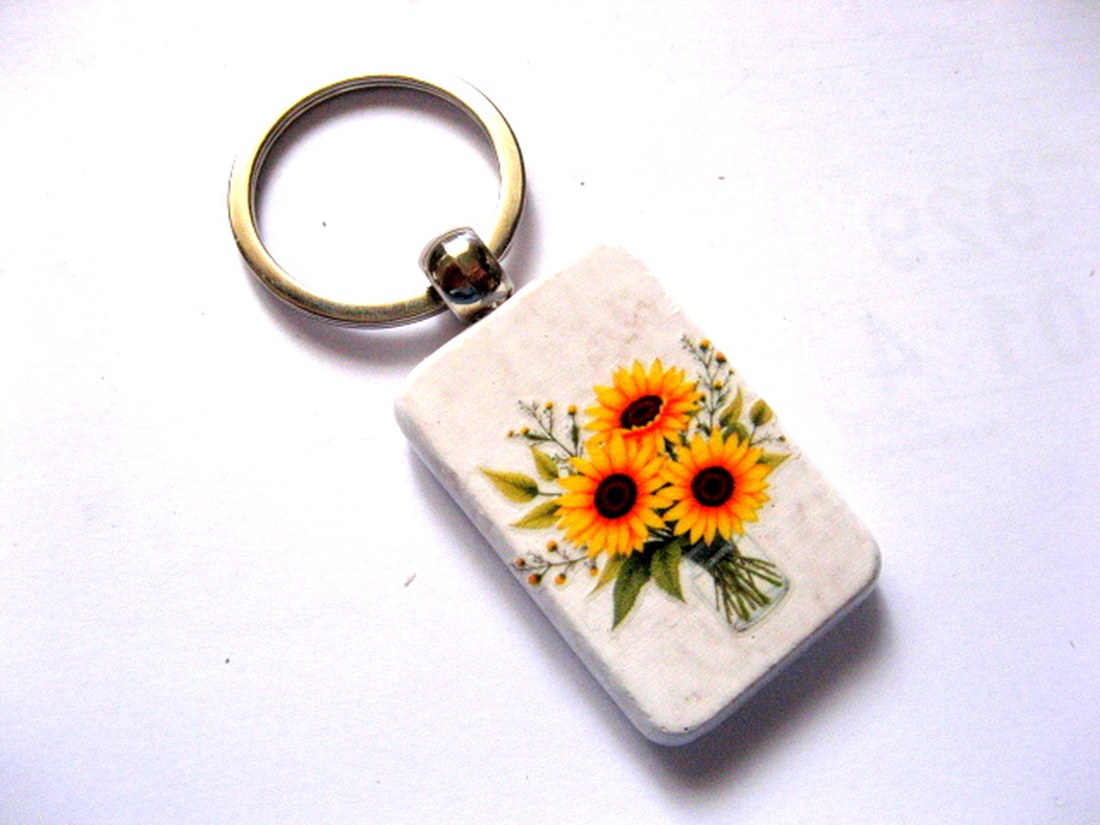 breloc cu floarea soarelui 51192 - genți și portofele - accesorii genți - breloc - Artynos.ro