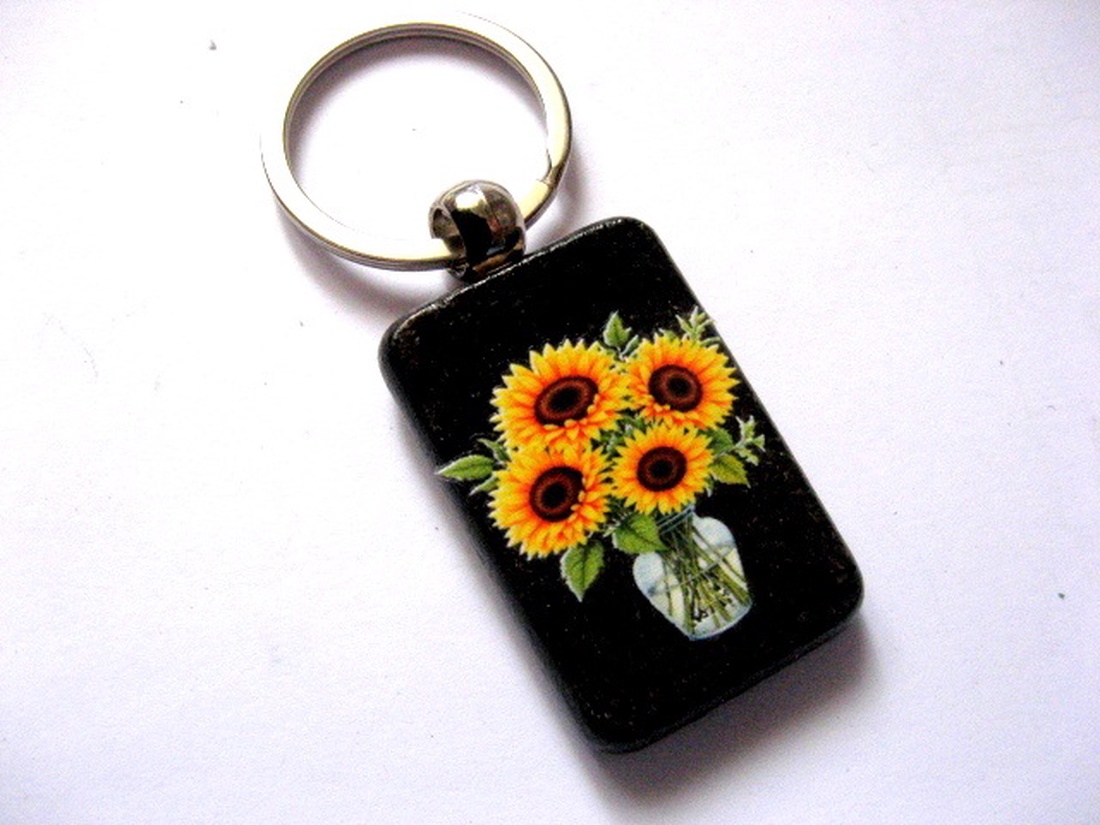 breloc cu floarea soarelui 51204 - genți și portofele - accesorii genți - breloc - Artynos.ro