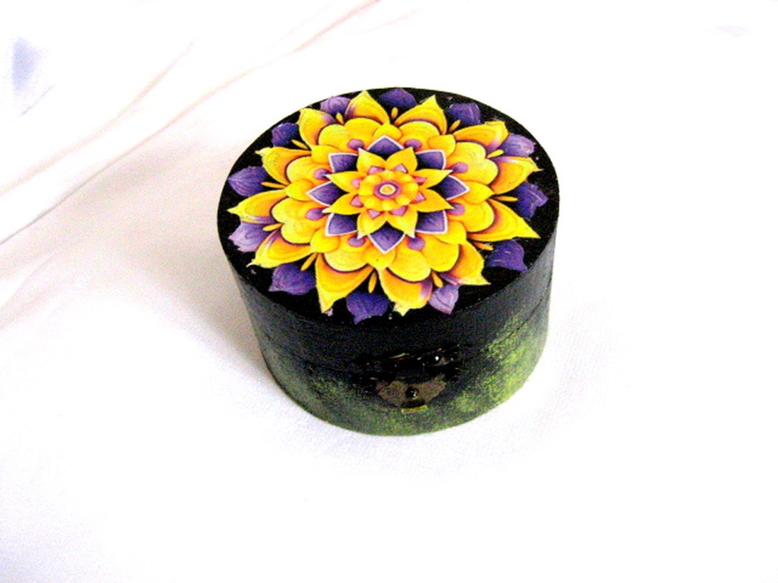 Cutie din lemn cu mandala 51132 - accessorii și unelte - lemn - cutie - Artynos.ro