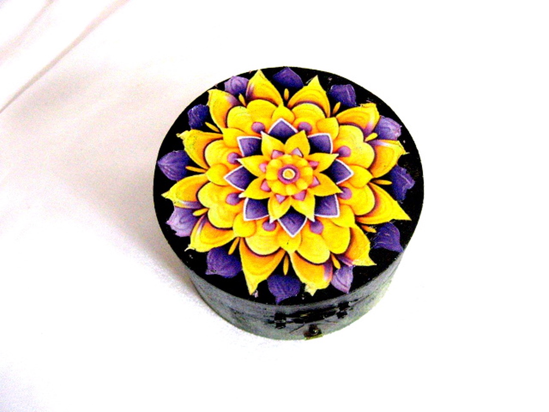 Cutie din lemn cu mandala 51132 - accessorii și unelte - lemn - cutie - Artynos.ro