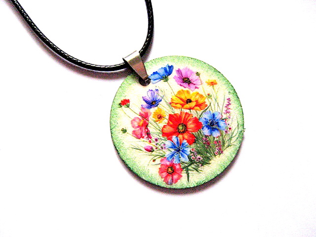 colier lemn 51099 - bijuterii - coliere - coliere cu pandative - Artynos.ro