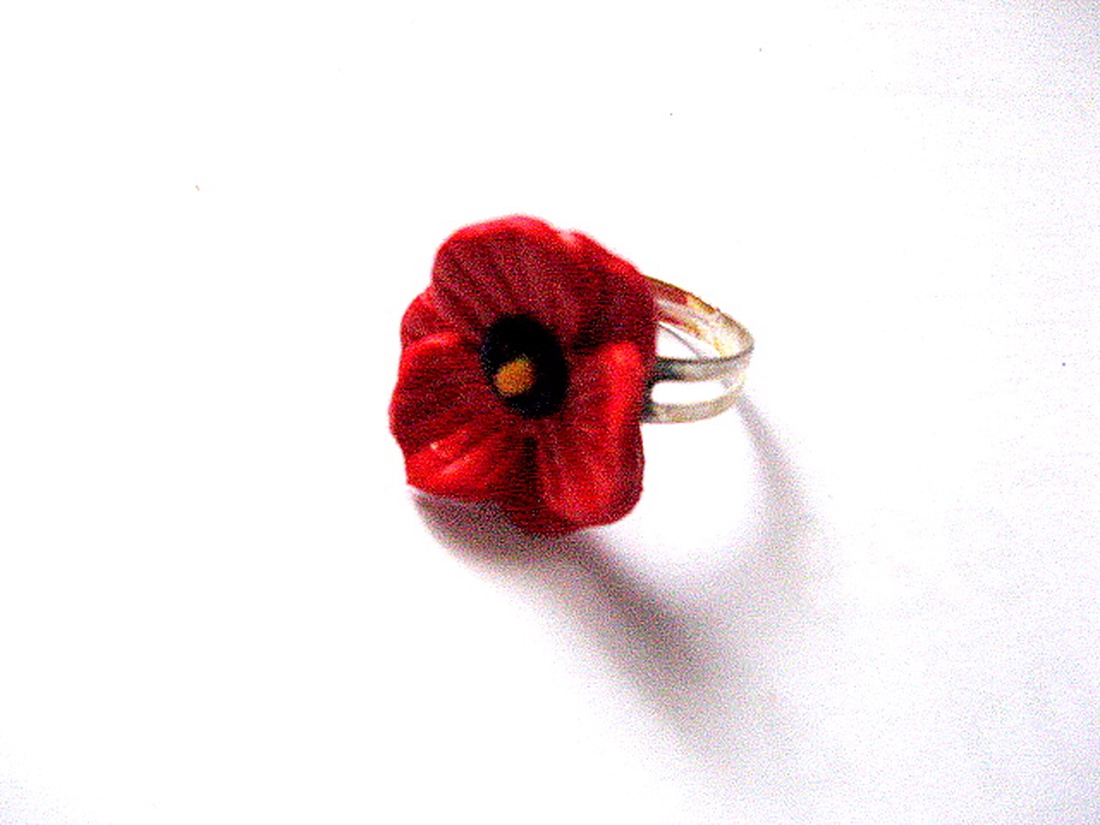  inel reglabil cu mac 51165 - bijuterii - inele - inele cu figurine - Artynos.ro