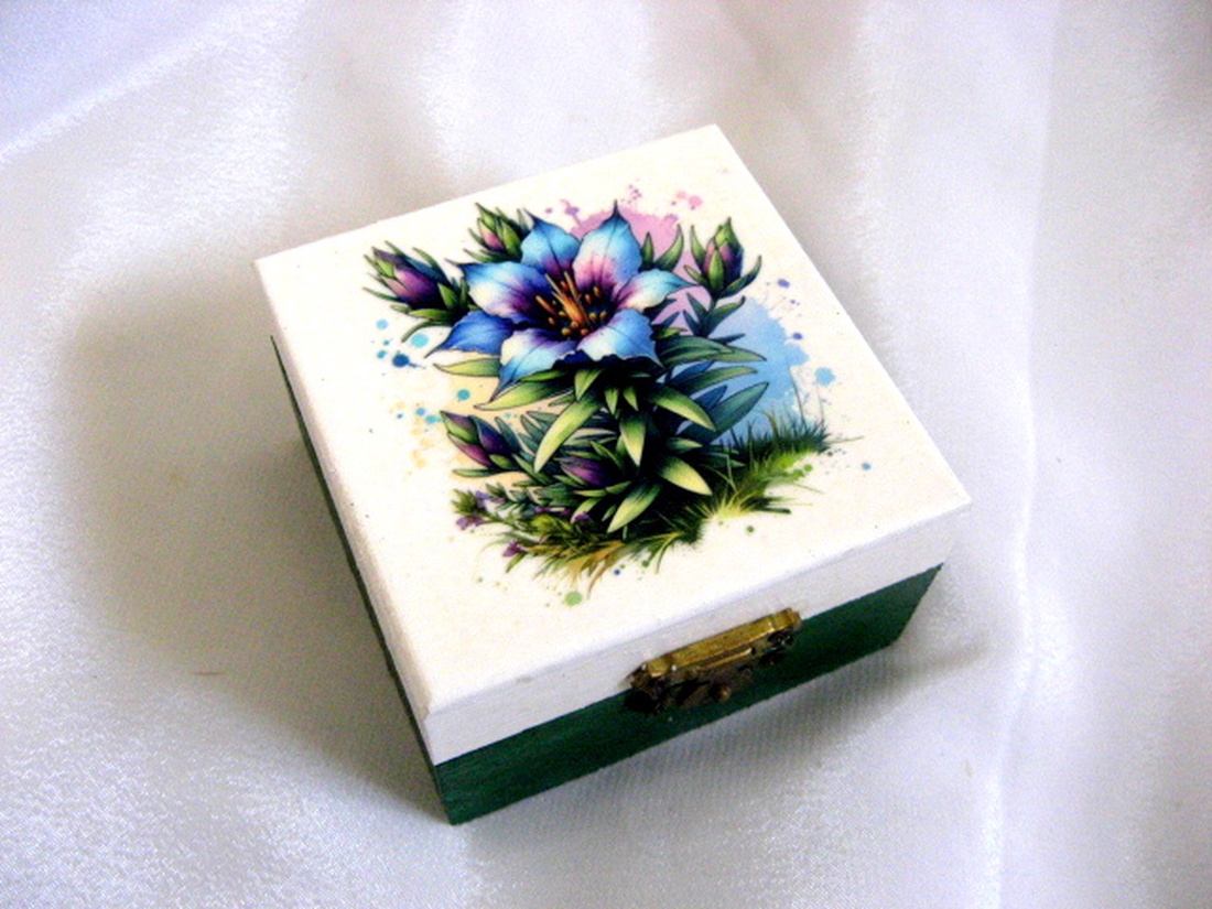 Cutie din lemn decorata 51402 - accessorii și unelte - lemn - cutie - Artynos.ro