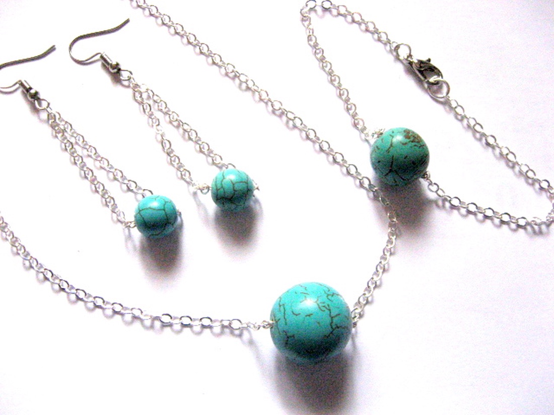 set turcoaz 51415 - bijuterii - seturi de bijuterii - Artynos.ro