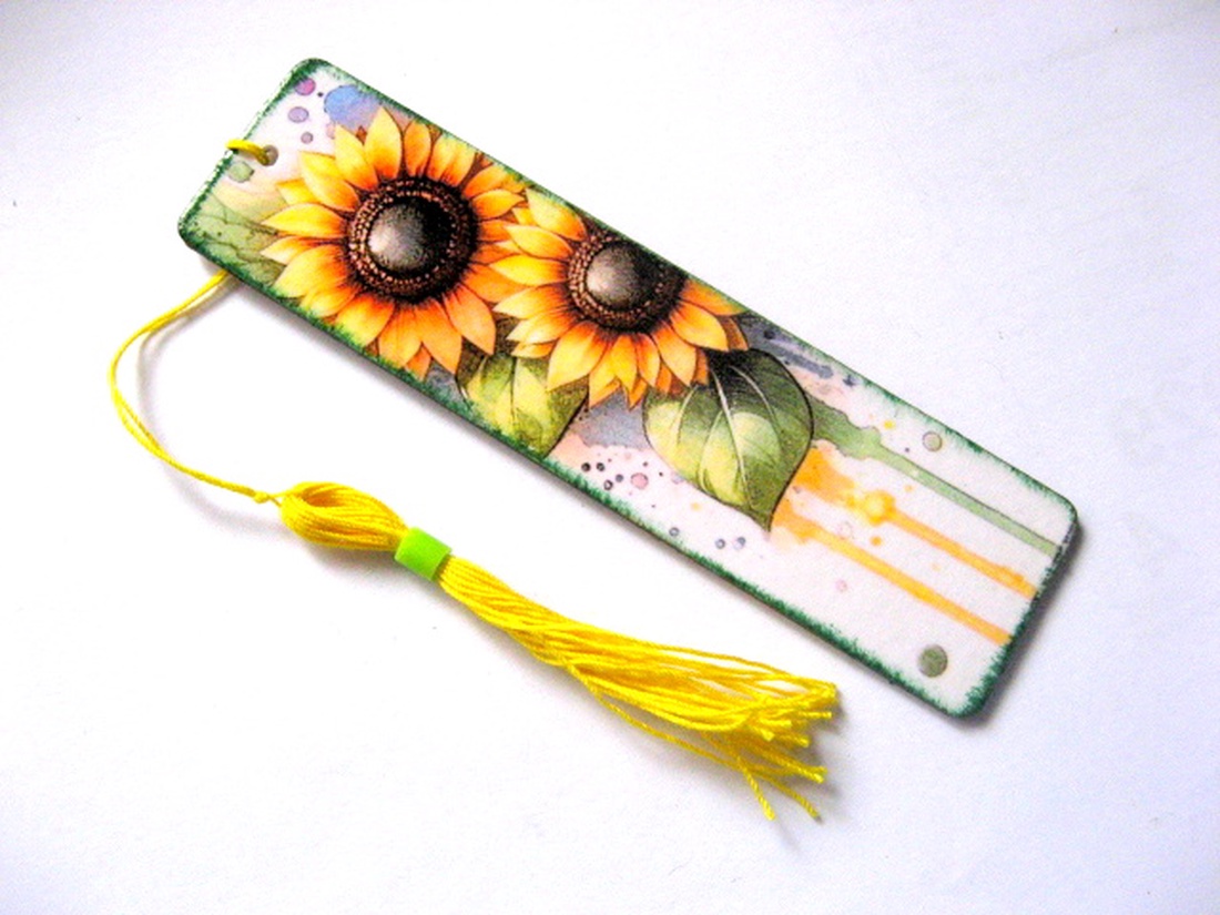 semn de carte cu floarea soarelui 51594 - cărți și creații cu tematică muzicală, cadouri - semn de carte - Artynos.ro