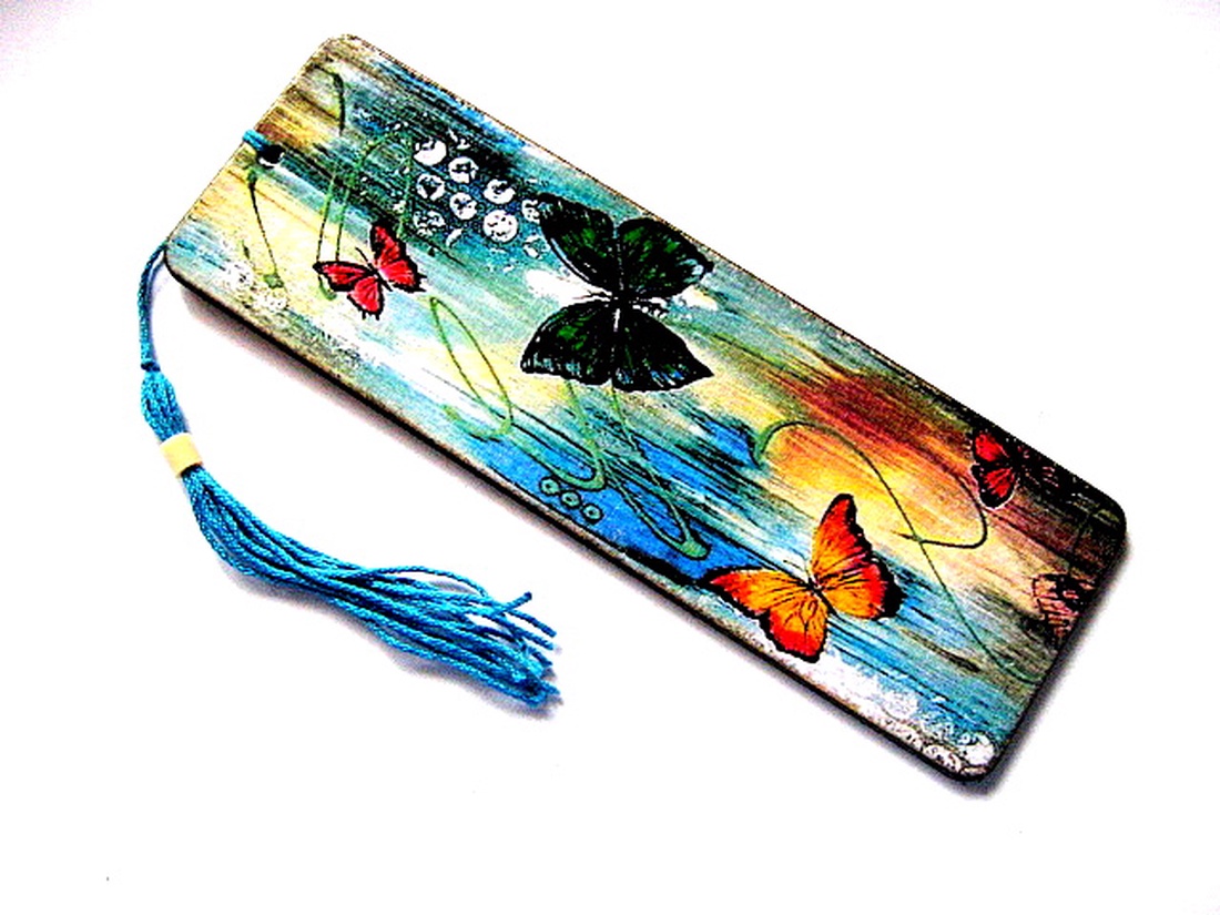 semn de carte semn cu fluturasi 51587 - cărți și creații cu tematică muzicală, cadouri - semn de carte - Artynos.ro