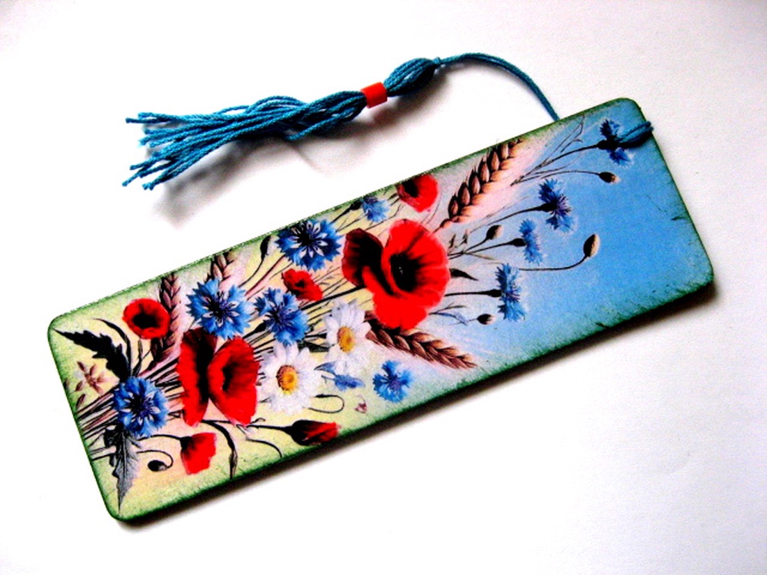 semn de carte cu maci  51805 - cărți și creații cu tematică muzicală, cadouri - semn de carte - Artynos.ro