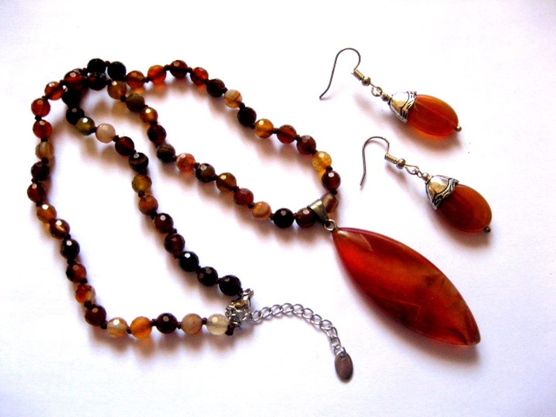 Set bijuterii cu agate 51907 - bijuterii - seturi de bijuterii - Artynos.ro