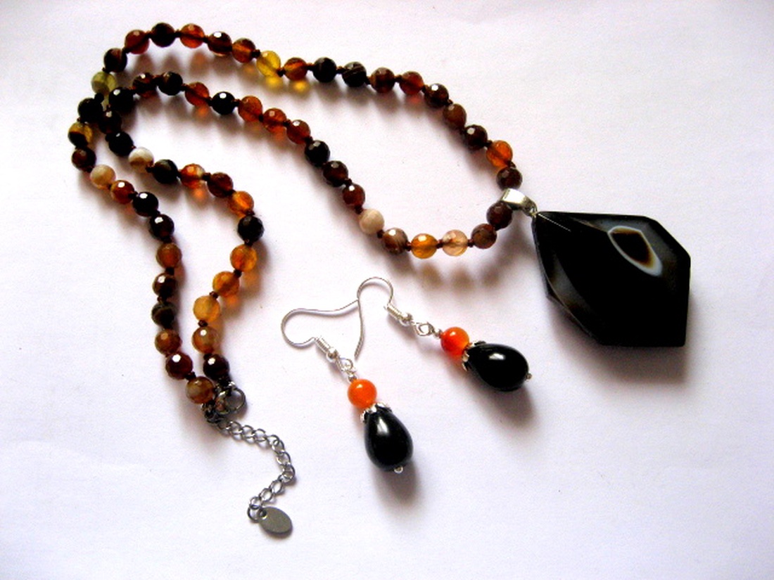 Set bijuterii cu agate 52005 - bijuterii - seturi de bijuterii - Artynos.ro