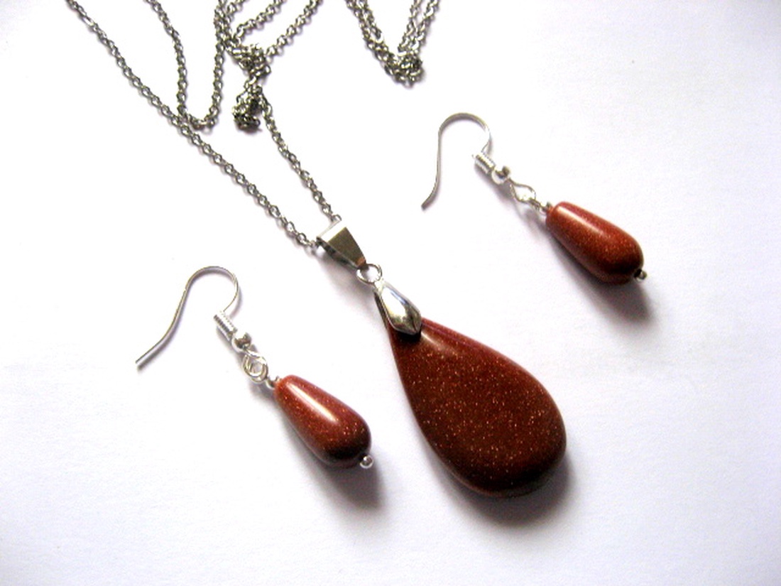 Set bijuterii cu goldstone 52123 - bijuterii - seturi de bijuterii - Artynos.ro