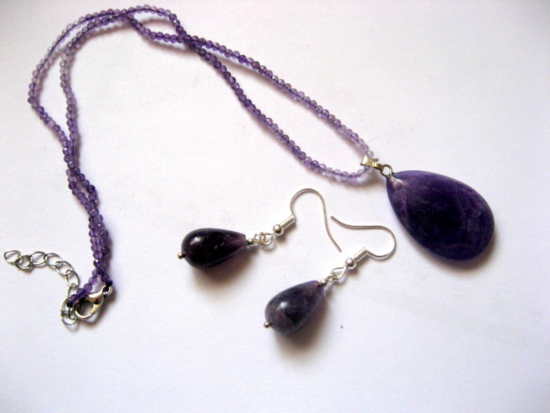Set bijuterii cu ametist 52173 - bijuterii - seturi de bijuterii - Artynos.ro