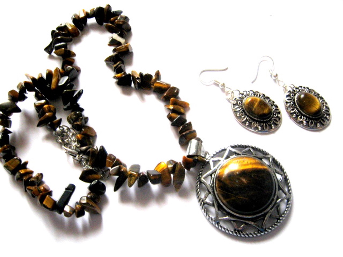 Set bijuterii cu ochi de tigru 52121 - bijuterii - seturi de bijuterii - Artynos.ro