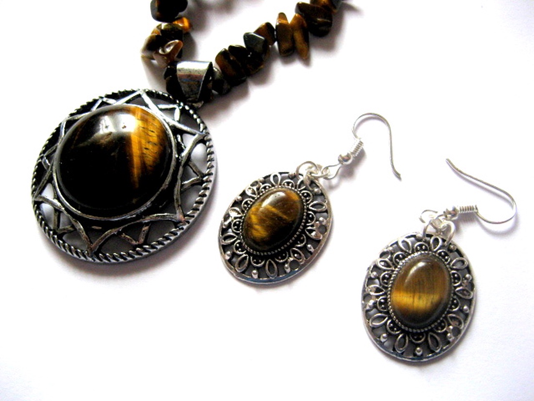 Set bijuterii cu ochi de tigru 52121 - bijuterii - seturi de bijuterii - Artynos.ro