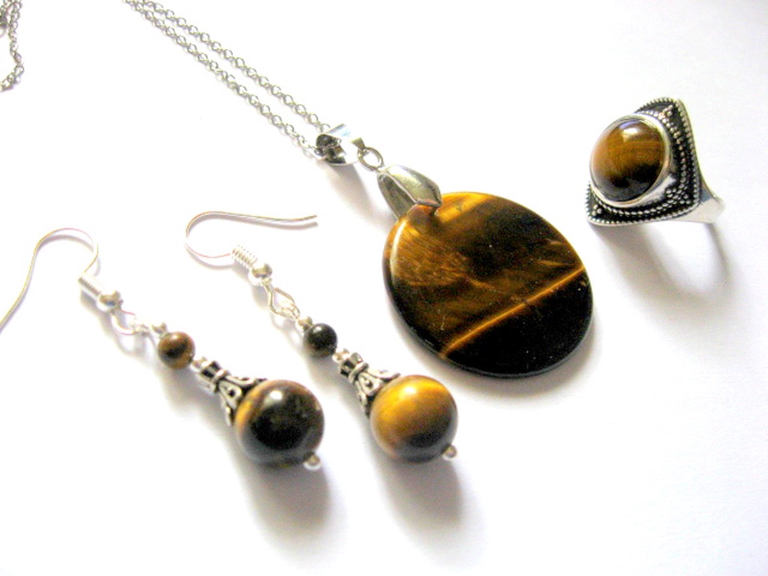 set bijuterii  cu ochi de tigru 52441 - bijuterii - seturi de bijuterii - Artynos.ro