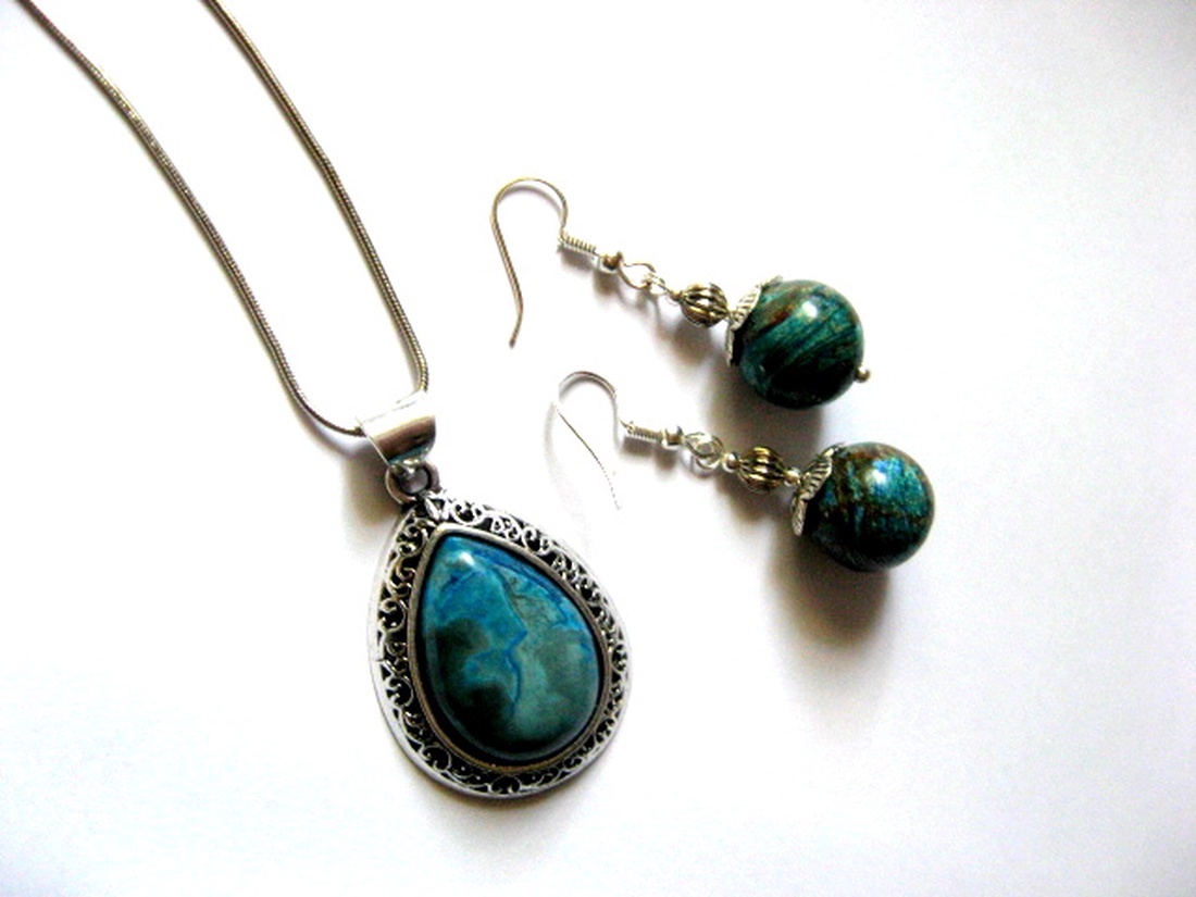 set bijuterii cu apatit 52514 - bijuterii - seturi de bijuterii - Artynos.ro