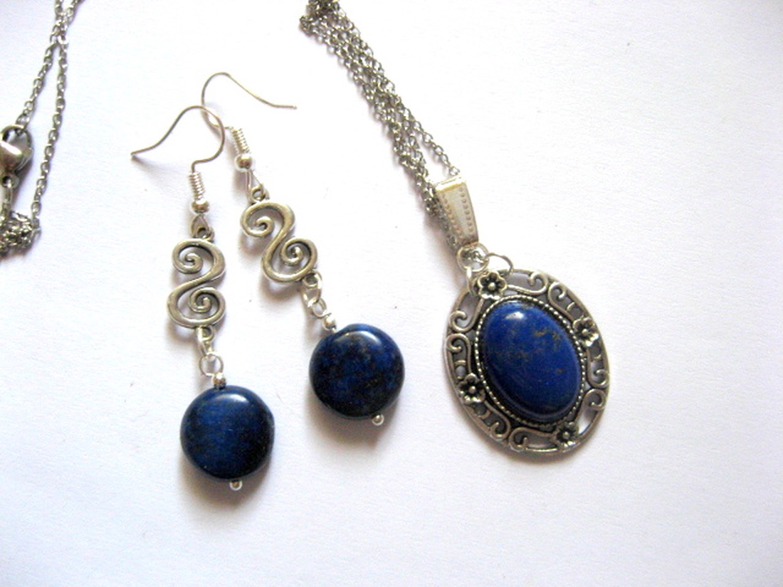 set bijuterii cu lapis lazuli 52558 - bijuterii - seturi de bijuterii - Artynos.ro