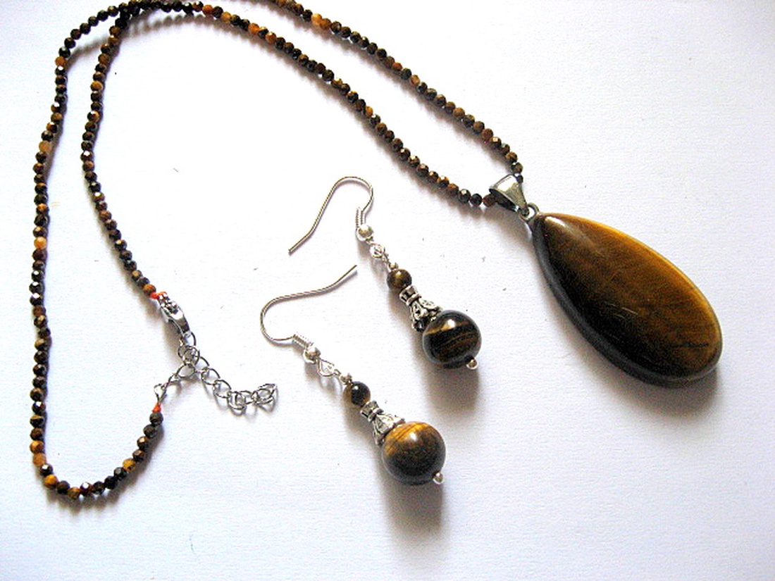 set bijuterii cu ochi de tigru 52561 - bijuterii - seturi de bijuterii - Artynos.ro