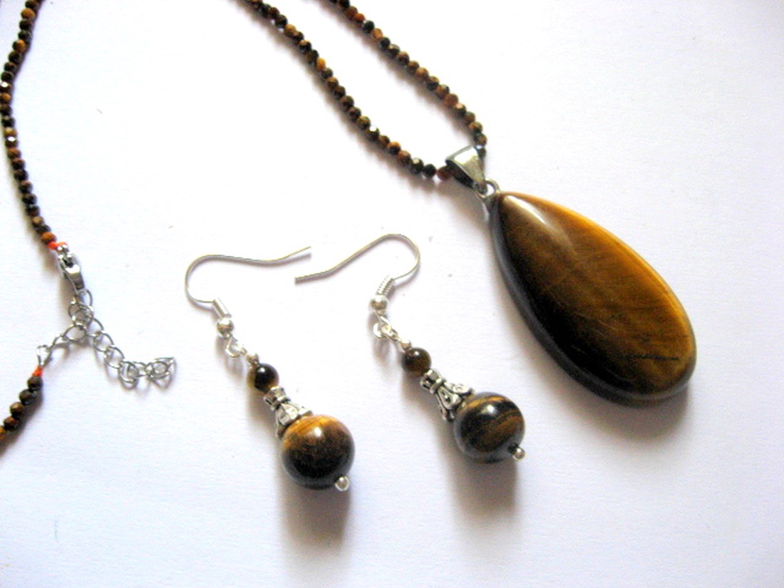 set bijuterii cu ochi de tigru 52561 - bijuterii - seturi de bijuterii - Artynos.ro