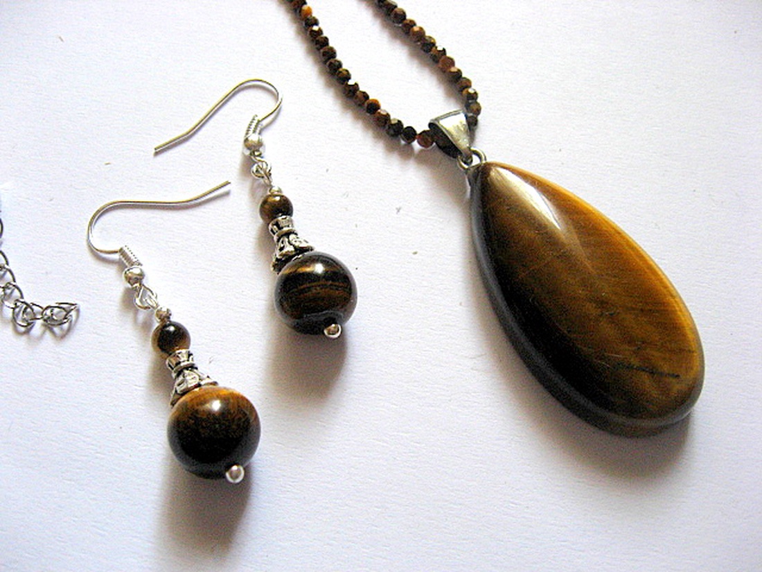 set bijuterii cu ochi de tigru 52561 - bijuterii - seturi de bijuterii - Artynos.ro