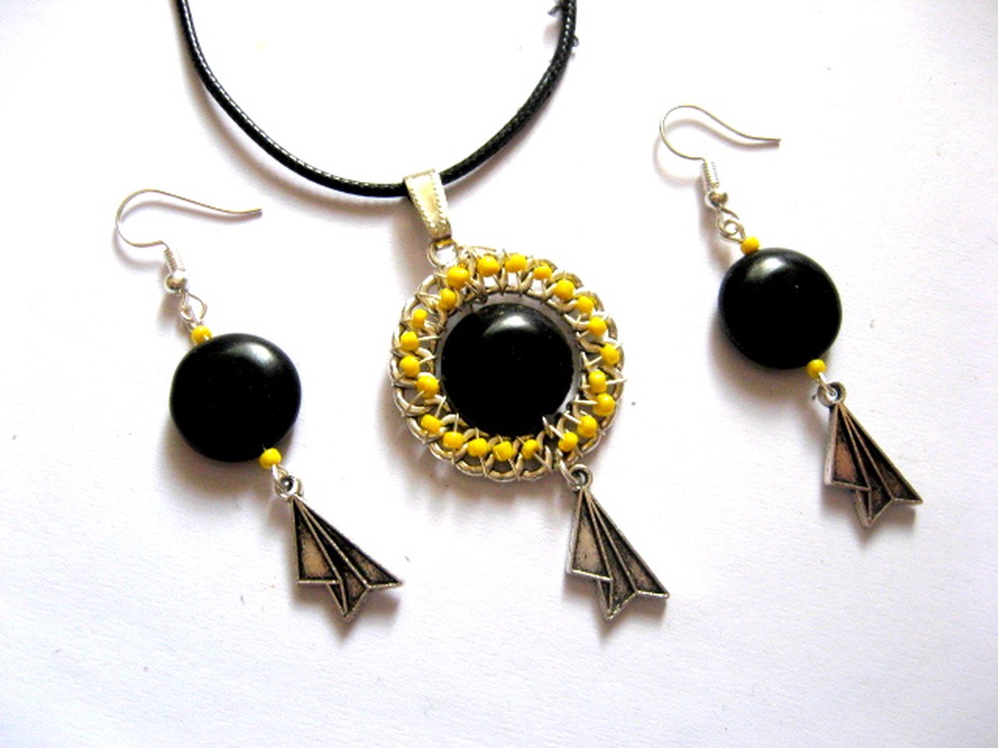 set bijuterii cu onix 52572 - bijuterii - seturi de bijuterii - Artynos.ro