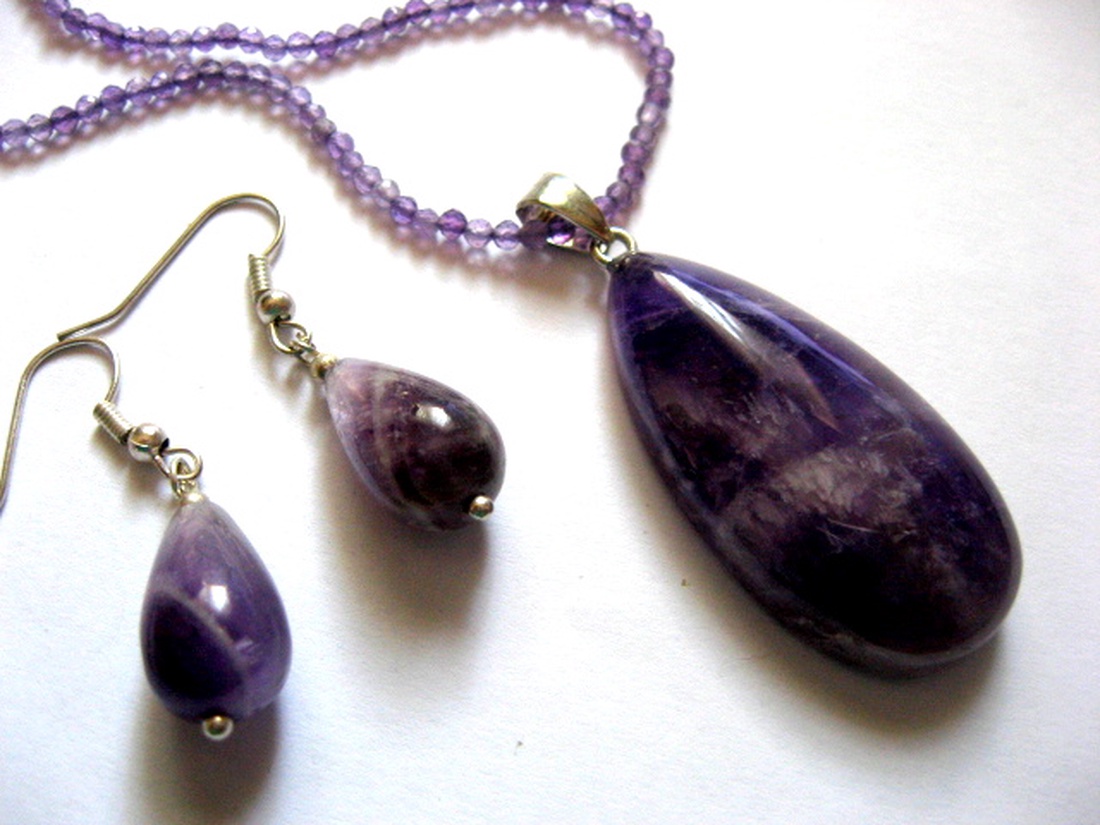 set bijuterii cu ametist 52589 - bijuterii - seturi de bijuterii - Artynos.ro