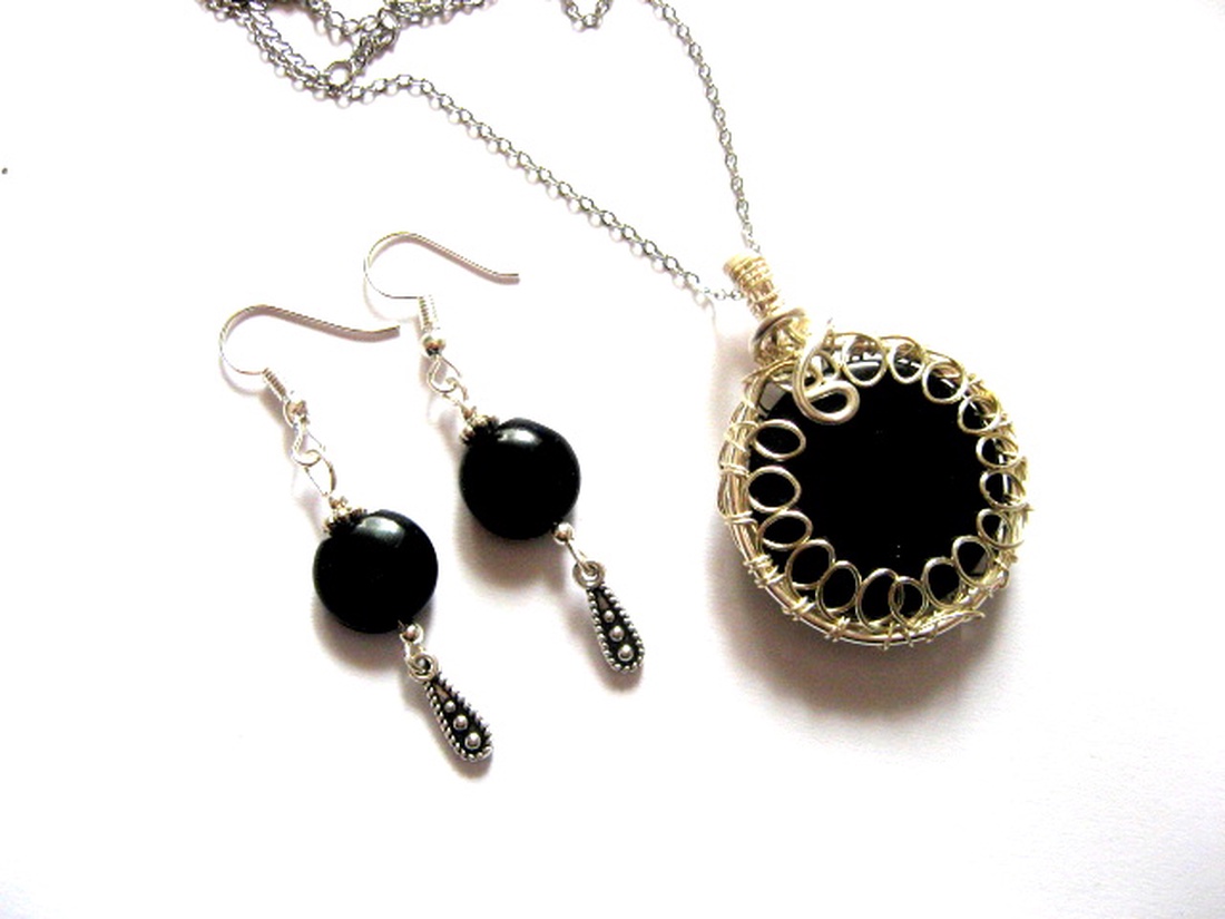 set bijuterii cu onix 52658 - bijuterii - seturi de bijuterii - Artynos.ro
