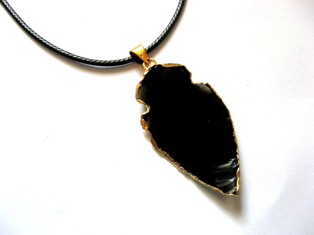 colier obsidian 52591 - bijuterii - coliere - coliere cu pandative - Artynos.ro