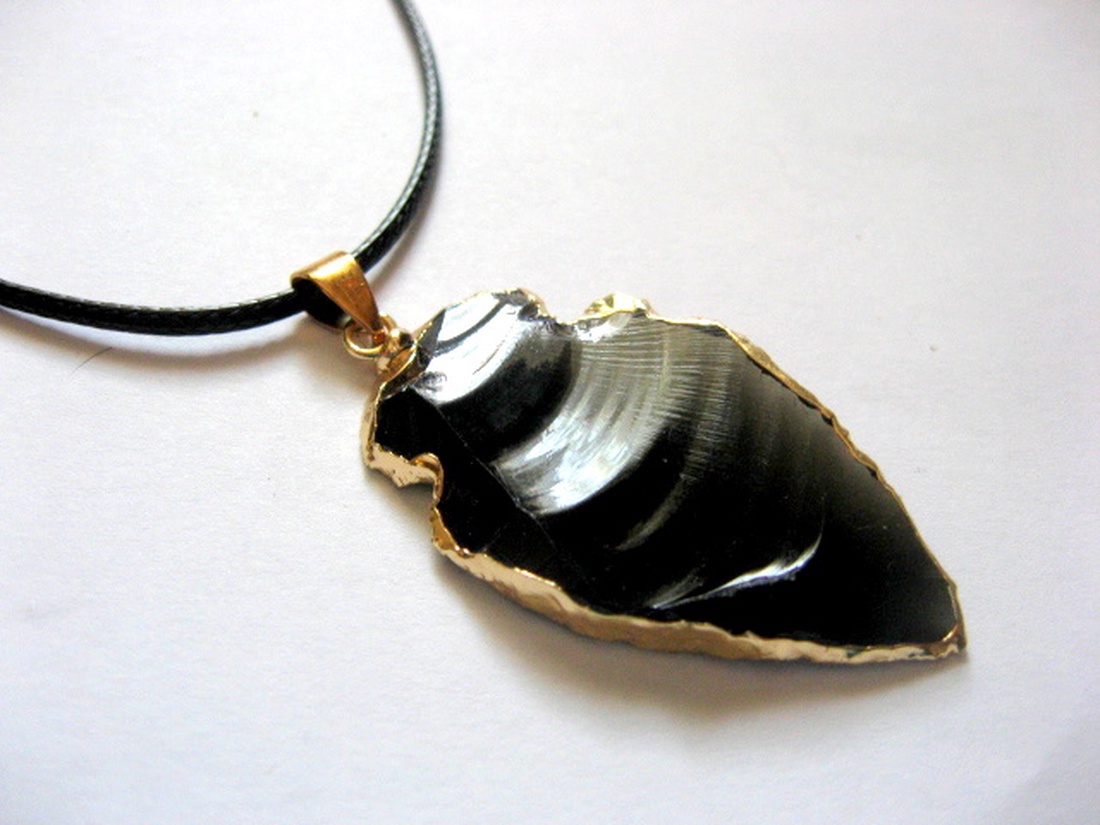 colier obsidian 52591 - bijuterii - coliere - coliere cu pandative - Artynos.ro