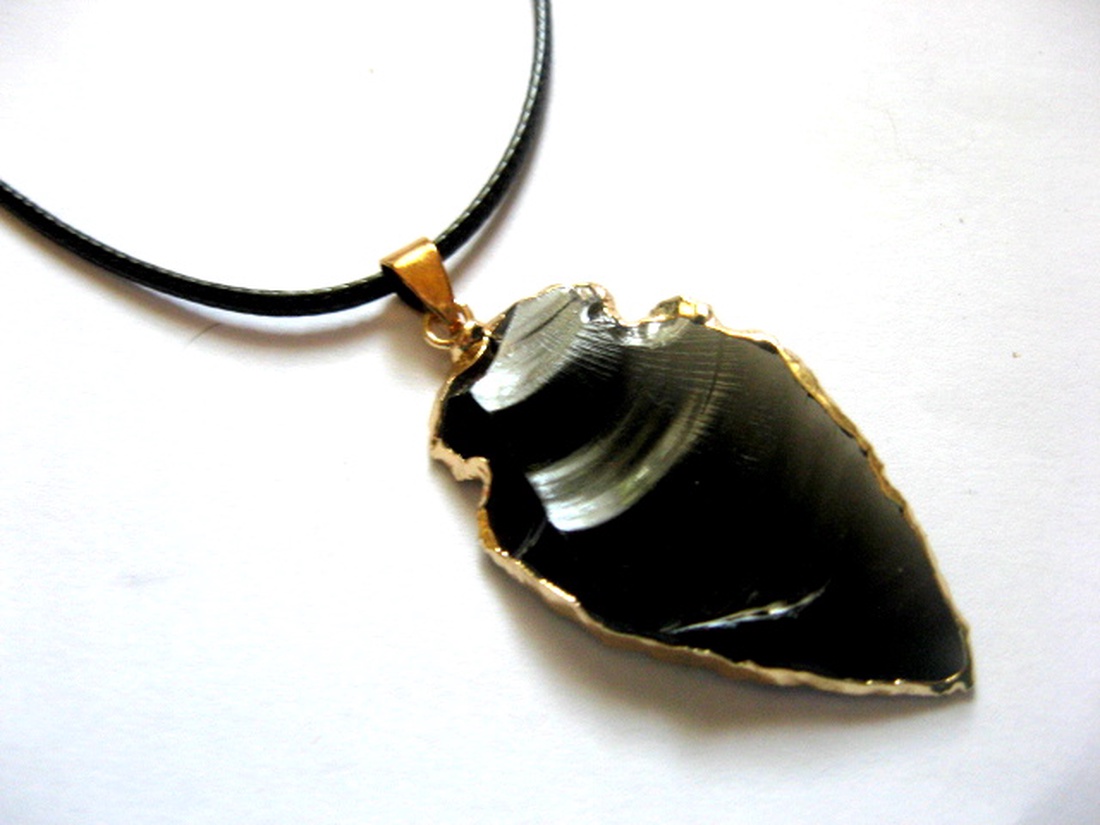 colier obsidian 52591 - bijuterii - coliere - coliere cu pandative - Artynos.ro