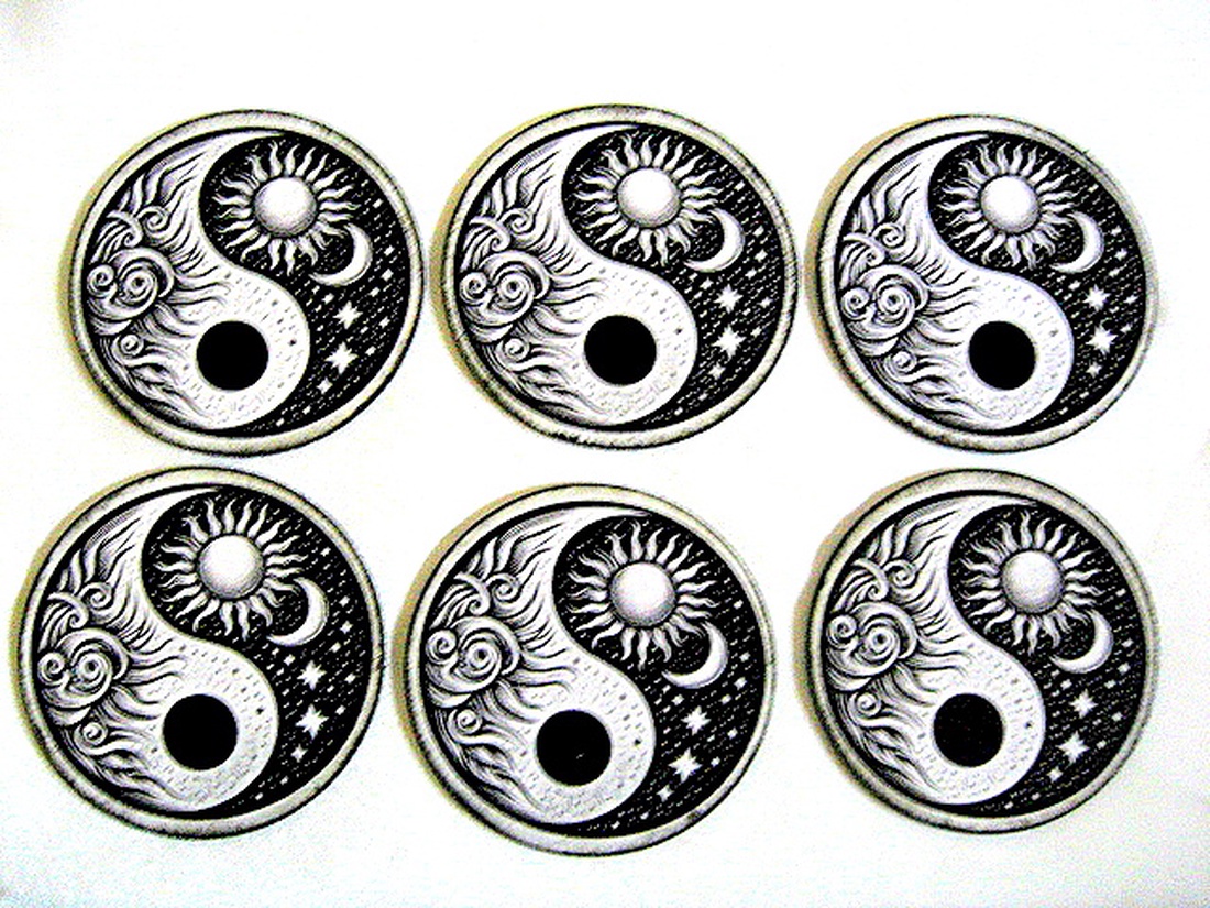 suporturi pahare cu simbol Yin Yang 52736 - casă & stil de viață - echipamente de bucătărie - accesorii de servire - pahare de vin - Artynos.ro