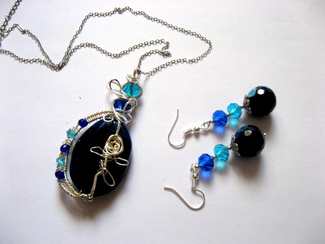 set bijuterii cu agate 52756 - bijuterii - seturi de bijuterii - Artynos.ro